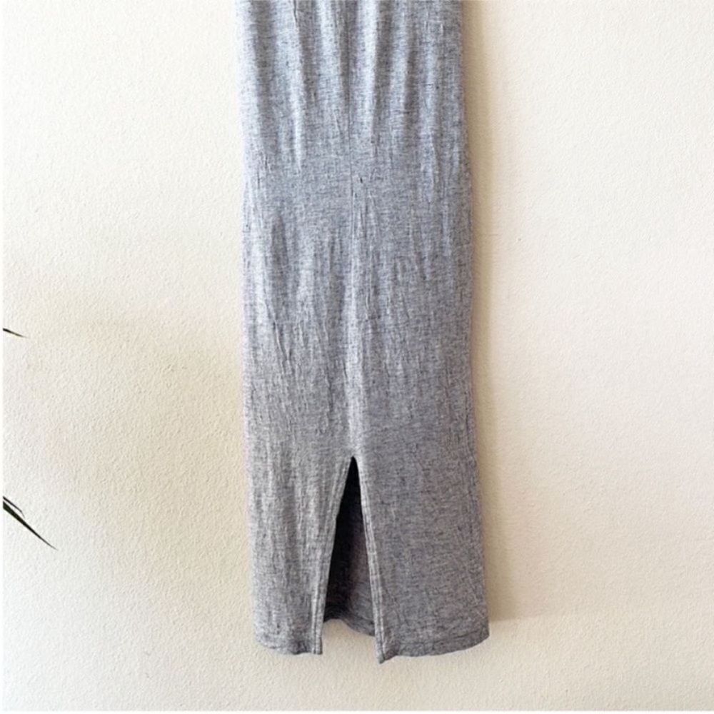 AllSaints Gray Knot Front Midi Dress Short Sleeve Casual Chic - Picture 7 of 9